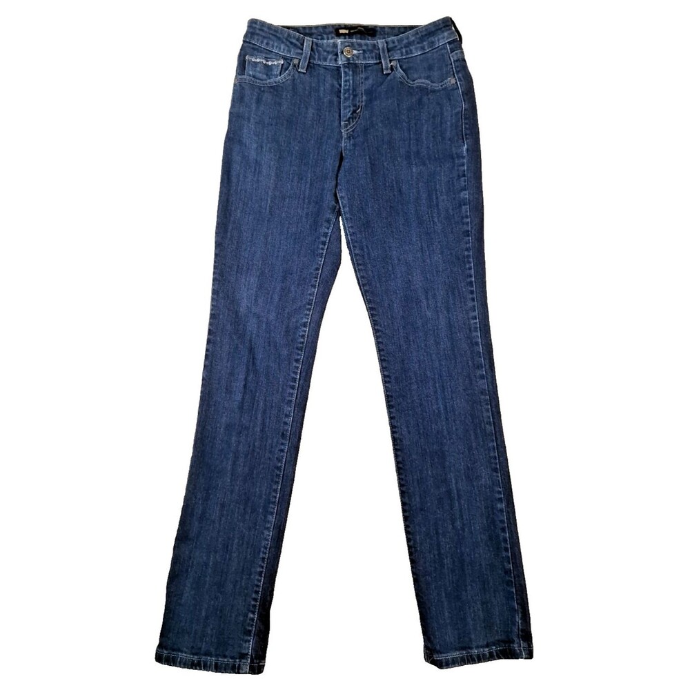 Levi's Mid Rise Skinny Jeans Dark Wash Rhinestone Accents-Women's 6M W28 L32